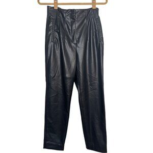 NWT 28 Zara Black Faux Womens Leather Trousers
